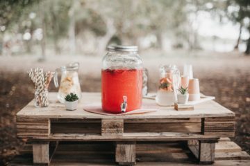 decorative punch at a rustic wedding